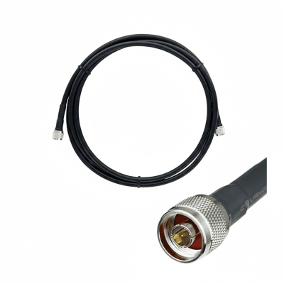 Jumper Coaxial con Cable Epcom405 | Conector N Macho en los Extremos | 60 Centímetros (23.62 Pulgadas) de Longitud. | EP-JC405-NN3