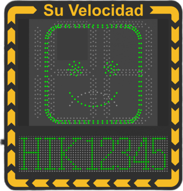 Display LED para Control de Velocidad Exterior / Distancia Visible de 100 m / LED de Alta Luminosidad y Bajo Consumo / Visualización de Velocidad con Código de Colores / IP66 / Conectividad Wi-Fi y Ethernet / Compatible con TCP/IP, HTTP, DHC | YJP7681-188-NR