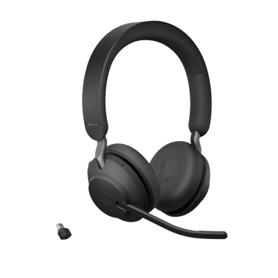 Jabra Evolve2 65, Auricular Stereo Versión MS / Dongle USB-C Link 380c / Cancelación de Ruido (26599-999-899) | EVOLVE2-65-STEREO-MSBK-C