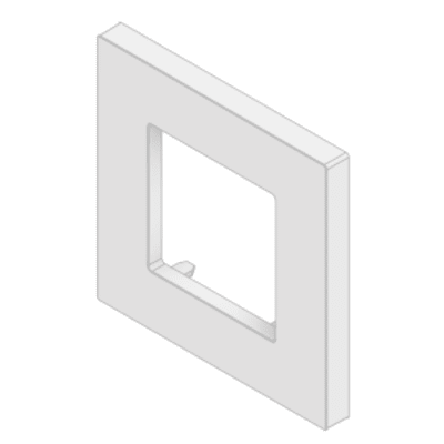Embellecedor para Caja Europea / Dimensiones 84x84x8 mm Externas / ABS Antimicrobiano / Blanco con Efecto de Contraste / Colocación Fácil y Rápida | NX0068/EU