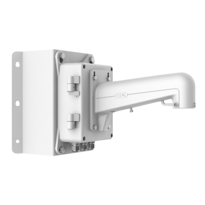 Montaje de Esquina con Caja de Conexión para Domos PTZ epcom y HIKVISION / Fabricado con Aleación de Aluminio y Acero | DS-1602ZJ-BOX-CORNER