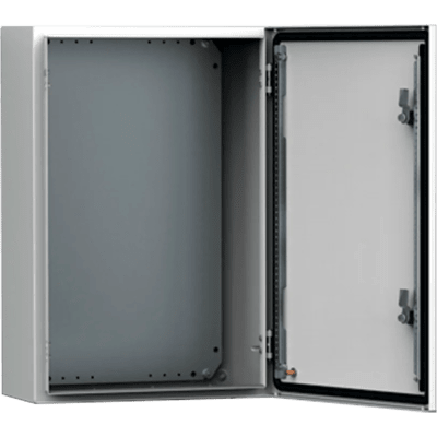 Gabinete de Uso Exterior MAS 400 x 300 x 210 mm (15.7 x 11.8 x 8.3 in) NEMA 4/12/13; IP66; IK10 de Acero Dulce 1.5 mm con Platina de Montaje Incluida Color Gris Claro | MAS0403021R5