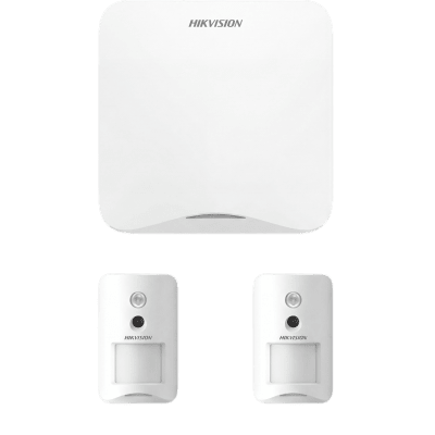 (AX HOME) KIT de Alarma AX HOME / Incluye: 1 Panel Wi-Fi / 2 Cámaras Inalámbricas + PIR / Batería de Respaldo / Compatible con Hik-Connect P2P y Hik-Partner PRO | AXHOME-KIT-PIR-CAM