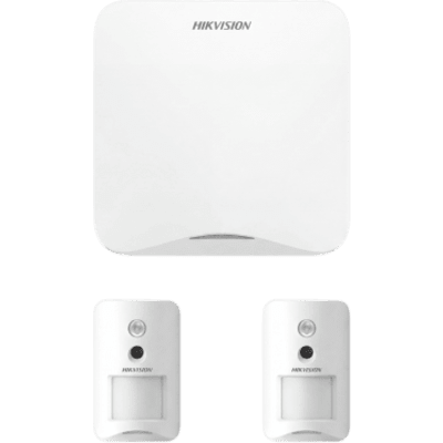 (AX HOME) KIT de Alarma AX HOME / Incluye: 1 Panel con Wi-Fi y GSM 3G/4G / 2 Cámaras PIR Inalámbricas / Compatible con Hik-Connect P2P y Hik-Partner PRO | AXHOME-KIT-GSM-PIR-CAM