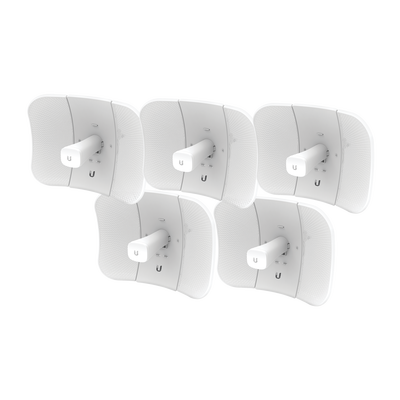 Kit de 5 LiteBeam 2x2 MIMO airMAX AC GEN2 CPE hasta 450 Mbps, 5 GHz (5150 - 5875 MHz) con antena integrada de 23 dBi | LBE-5AC-GEN2-5