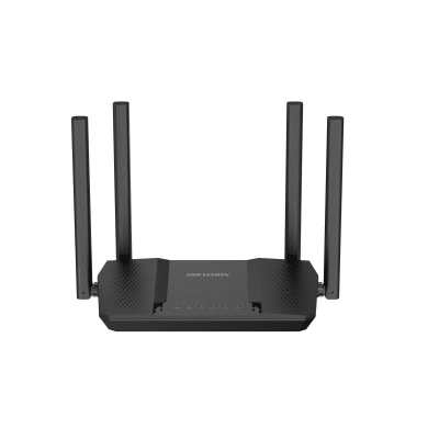 Router Inalámbrico WISP Gigabit / Hasta 1200 Mbps / Doble Banda AC (2.4 GHz y 5 GHz) / 3 Puertos LAN 10/100/1000 Mbps + 1 Puerto WAN 10/100/1000 Mbps /  4 Antenas Externas Omnidireccional de 5 dBi / Interior | DS-3WR12GC-E