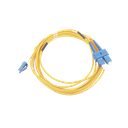 Jumper de Fibra Óptica Monomodo 9/125 LC/UPC-SC/UPC, PVC, 2.0 mm, Dúplex, Amarillo, 3 Metros (9.84 Pies) | LP-FO-D-LCU-SCU-03