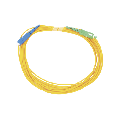 Jumper de Fibra Óptica Monomodo SC/UPC - SC/APC Simplex, Color Amarillo 5 Metros (16.40 Pies) | LP-FO-SCU-SCA-05