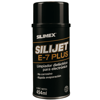 Limpiador Dieléctrico Industrial / 454 ml / Sin Residuos / pH Neutro 6 / Conductividad 0 µS / Sin Enjuague | SILIJET-E-7-PLUS