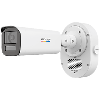 Cámara Bala TurboHD / 2 Megapixel / ColorVu 24/7 / Audio Bidireccional con Sirena / Luz Dual 60 m (196.9 ft) / IP67 / 90° de Visión | DS-2CE1ADF0T-LXTS