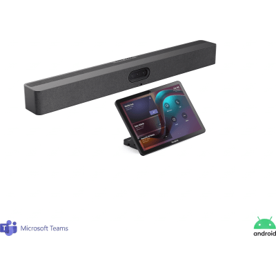 Barra de Videoconferencia / Triple Cámara 50 MP / 16 Micrófonos MEMS / Alcance 10 m (32.8 ft) / Android Integrado / BYOD / Multiplataforma | A50-031