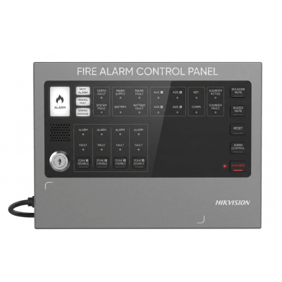 Panel de Alarma Contra Incendios / 4 Zonas / 128 Dispositivos / Buzzer 85 dB / Respaldo de Batería 12V 2200 mAh | HF-C104