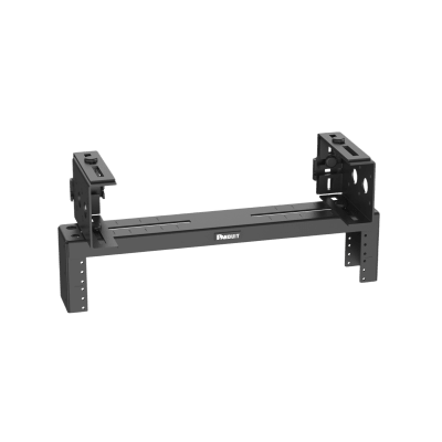 Rack de Distribución Aéreo de 2 Postes PanZone®, Rieles Roscados #12-24, de 2 UR, Color Negro | PZLRB2U