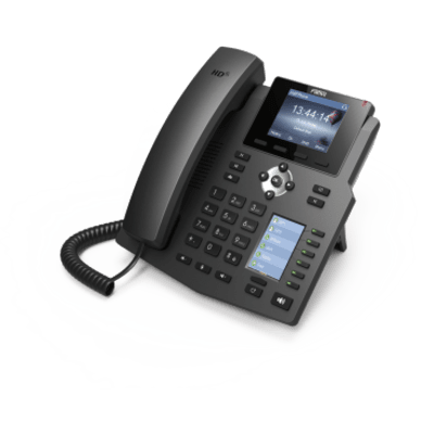 Teléfono IP empresarial para 4 Líneas SIP con 2 pantallas LCD, 6 teclas BLF/DSS, puertos Gigabit y conferencia de 3 vías, PoE | X4G