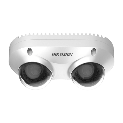 PanoVu Series / Lente Dual de 5 Megapixel / 2 Lentes Fijos de 2.8 mm / Recomendado para Pasillos o Esquinas / IP67 / IK10 / PoE / WDR 120 dB / 10 mts IR / Entrada y Salida de Audio y Alarma / MicroSD | DS-2CD6D52G0-IHS