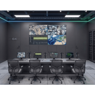 Kit Videowall 2x2 / 4 Pantallas 55" Full HD / Decodificador 16CH 4K / Base de Piso / Hikvision | DS-VW2X20B55