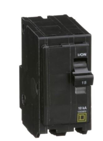 SSMELE Interruptor termomagnético mini Square D de 2 polos, 15A, 10kA, 120/240V, enchufable Mod: QO215