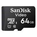 Memoria microSD SanDisk 64GB / Alta Resistencia / Videovigilancia / Clase 10 | SDSDQAS4064GBP