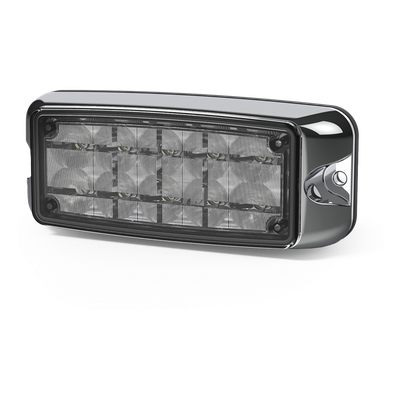 Luz De Advertencia De 5x2" 10 Led, Ámbar/Claro, Bisel Cromado, Lente Transparente | CD4080AW