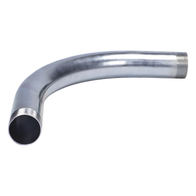 Curva/Codo de 90° de 3" (76mm) pared gruesa con rosca galvanizado etiqueta amarilla | JU-PG-300-COD