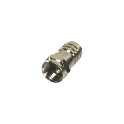 Conector F Macho Plegable para Cable Coaxial RG-59/U, Níquel / Níquel /Polietileno. | RFF-1402-D