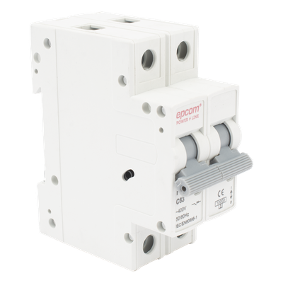 Protección Térmica/ Interruptor 2P, 63 A,  Corriente Alterna  400 Vca para Aplicación Fotovoltaica Montaje Riel DIN | FE7632PC63