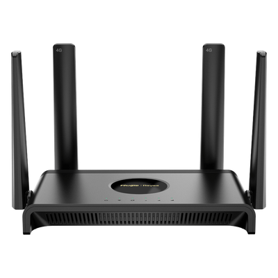 Router 4G LTE CAT.4 / Wi-Fi 4 N300 300 Mbps / Slot Micro SIM Plug & Play / 4 Puertos 10/100 / 4 Antenas Externas / Administración Cloud Ruijie Reyee | RG-EW300T-LA