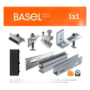 Sistema de Montaje Solar BASEL / Flat Roof Single Row / 1 Modulo / Riel N RAIL 4.72 / Soportes N3 BASEL / Resistencia Viento 140 km/h / Inclinacion 15 Grados | KITBASEL1X1