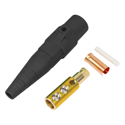 Conector Camlock Macho / 400 Amperes / AC 600V / Sección Cable 50-95 mm² / Abrazadera Compresión / Plástico Ingeniería / Varios Colores | EP-CAMLOCK-400A-M-BLACK