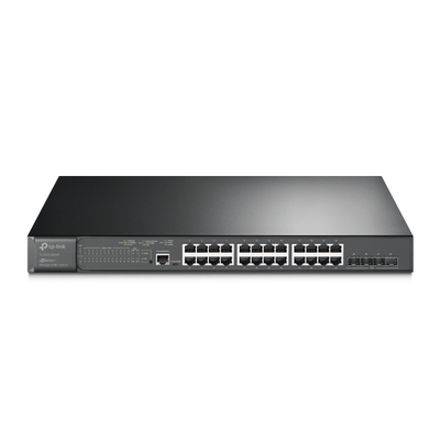 Switch L2+ Omada PoE+ / 24 Puertos PoE+ 10/100/1000 Mbps / 4 Puertos SFP+ 10G / 2 Puertos Consola (RJ45 y microUSB) / Administración Centralizada Omada o Stand-Alone / Multicast IGMP / Presupuesto PoE 384W / Montaje en Rack / (SG3428XMP) | TL-SG3428XMP