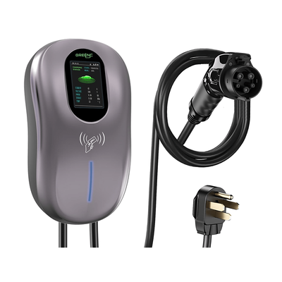 Estación de Carga para Vehículos Eléctricos / 40 A / 9.6 kW / Conector Tipo 1 (SAE J1772) / 110-240 V AC / Pantalla LCD 4.3 in (10.9 cm) / WiFi / APP / RFID / IP65 / Cable TPE 5 m (16.4 ft) | S02US40A