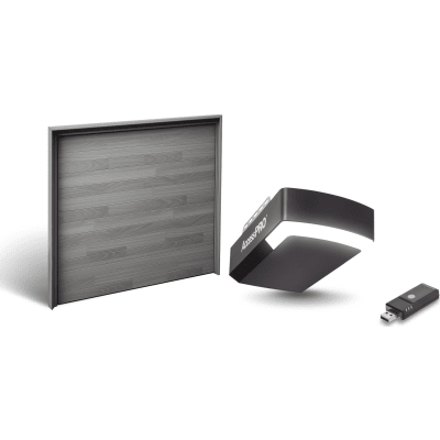 Kit Puerta de Garage 9x7 Pies / Lisa Línea Central / Color Blanco / Insulada 43 mm / Motor FS1000M 1/2 HP / Interfaz WiFi ACCESSWIFI / Incluye 3 Controles | KIT-DOOR-97CF