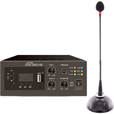 KIT de Amplificador de 240W Modelo EPB240E | más Micrófono de Cuello de Ganso Modelo EP338 | EPB240E/MIC