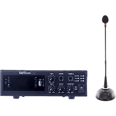 KIT de Amplificador de 120W Modelo EPB120E | más Micrófono de Cuello de Ganso Modelo EP338 | EPB120E/MIC