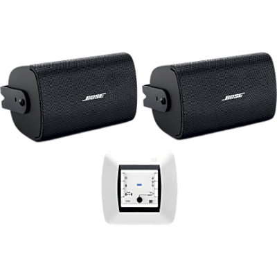 Kit de Audio Residencial | Mando Bluetooth EGI 121010H + Par de Bocinas de Superficie BOSE FS2SE | 2+2W RMS | Negro | IP55 | 121010H/FS2SE