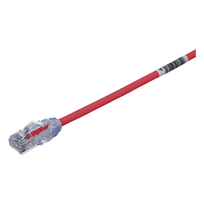 Cable de Parcheo UTP Cat6A / 28AWG / CM-LSZH / 0.3m (1 Pie) / Rojo / PoE++ / -40 a 75°C | UTP28X1RD