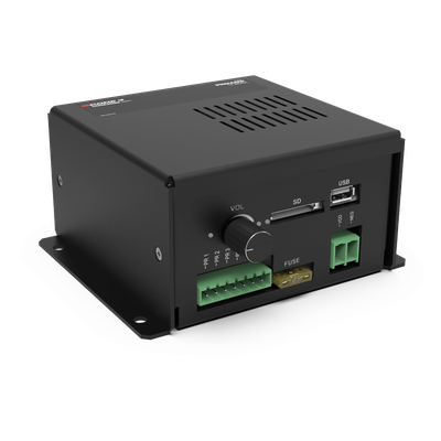 Amplificador de Voz Programable / 5 Mensajes Personalizables / Entrada XLR y Jack 6.3 mm / Salida Balanceada / Ganancia Ajustable / Indicadores LED | PRMAMP