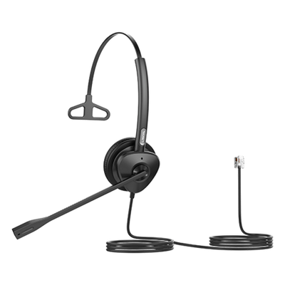 Diadema Monoaural / Audio HD Wideband / Cancelación Pasiva de Ruido / Brazo Ajustable 260° / Conexión RJ9 / Diseño Ultraligero 73 g | HT301