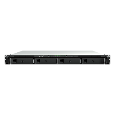 Servidor NAS Rackmount / 4 Bahías Hot-Swappable / 1U / 2000/1300 MB/s Lectura/Escritura / 4 Puertos 1GbE RJ45 / PCIe 3.0 x8 / Dual Power Supply Redundante / DSM / Almacenamiento Empresarial | RS826RP+