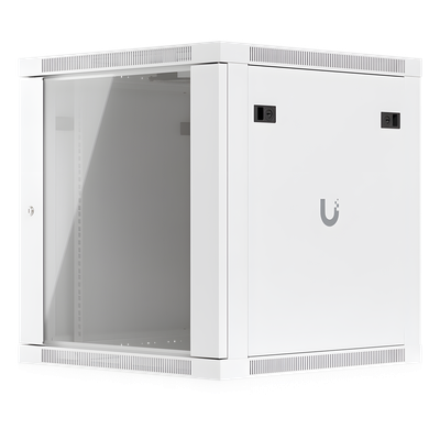 Gabinete Rack 12U / Montaje en Pared / 4 Postes / Vidrio Templado / Carga 80 kg (176 lb) / 598 × 600 mm | UACC-RACK-12U-WALL-600-G