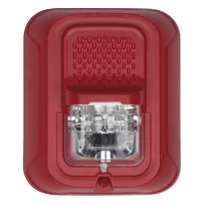 Bocina-estrobo Serie L Farenhyt / Pared / Rojo sin impresión / 12-24 VCD / 15-185 candelas / Compatible con FACP | SPSRLP