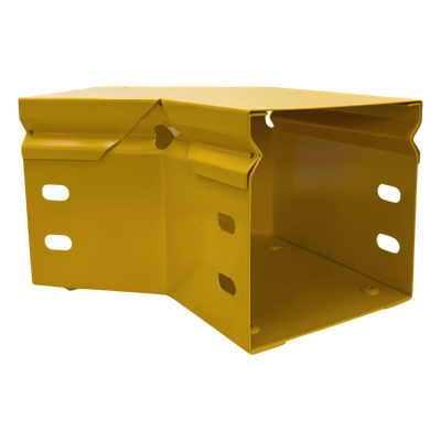 Curva Horizontal para Fibra Óptica / 45° / Aluminio 4" x 4" / Radio 8" / Epóxica Amarilla / Incluye Accesorios | CHFBC454X4R8EPK