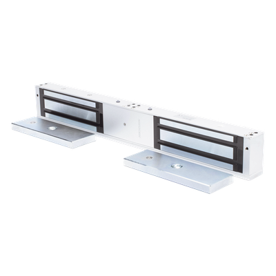 Chapa Magnética / Doble Puerta / 1200 lbs (500 kg) x 2 / LED Estado / Anti-Residual / 12/24 VCC | DS-K4H450D
