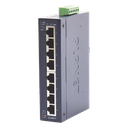 Switch Industrial No Administrable / 8 Puertos Gigabit 10/100/1000T / IP30 / Riel DIN y Pared / -40 a 75°C / 12-48 VDC | IGS-801T