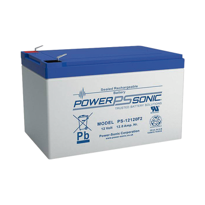 Batería 12V Recargable, 12AH, Para Respaldo, Tecnologías AGM/VRLA, 5 Años Vida Útil, Terminales tipo F2, Reconocida UL , Sin Mantenimiento, Sin Derrames | PS-12120-F2