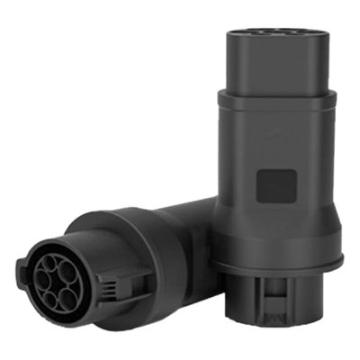 Adaptador EV / Entrada Tipo 1 (SAE J1772) / Salida Tipo 2 (IEC 62196-2) / 7 kW / 32 A / 220 V AC / Monofásico / Compacto y Portátil | T1/T2