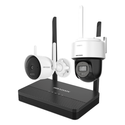 Kit IP Inalámbrico / 2 Megapixel / NVS 4 Canales / 2 Cámaras Wi-Fi / Dual Light 30 m (98.4 ft) / Audio Bidireccional / 97° HFOV | NKS422WBPH