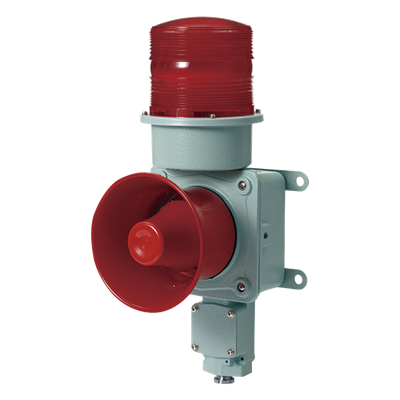 Baliza LED con Sirena Electrónica / 120 dB / IP66 / -40°C a +70°C / 5 Patrones de Sonido / 120 VCA | SDL-WS-120-R