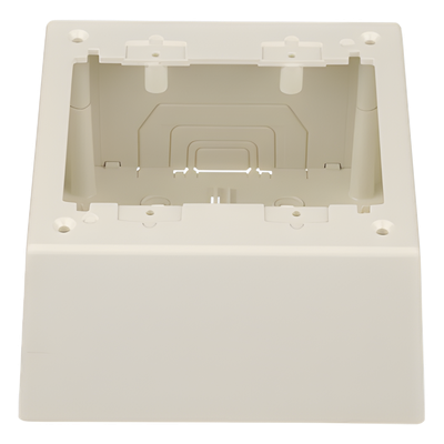 Caja de Pared Superficial Doble / PVC Autoextinguible / 5.19 x 5.19 x 2.75 in (131.9 x 131.9 x 69.8 mm) / Blanco Mate | JBP2DIW