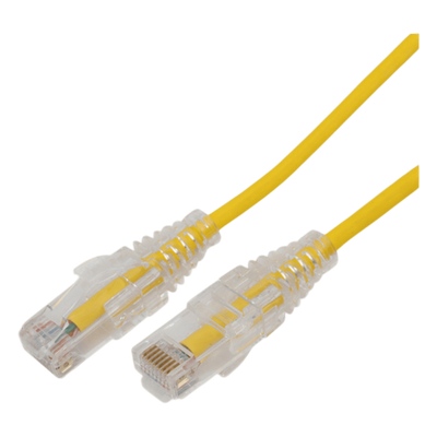 Cable de Parcheo Slim UTP / Cat6A / 1 Metro (3.28 Pies) / 28 AWG / Amarillo | LP-UT6A-100-YE28